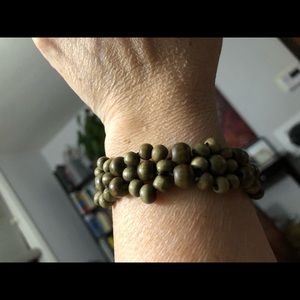 Brown Wooden beads bracelet - adjustable